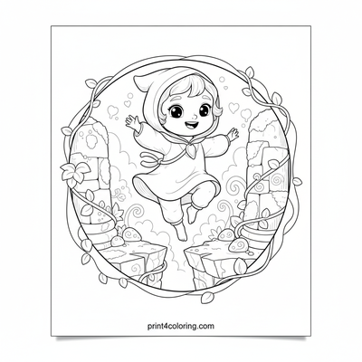 Ethereal Cloud Dancer in Ancient Fantasy Ruins