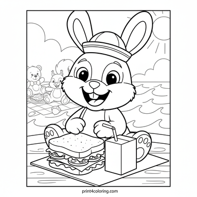 Sunny Sail & Snack: Animal Yacht Picnic - free printable coloring page