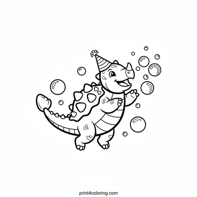 Ankylosaurus's Bubbly Bash! - free printable coloring page