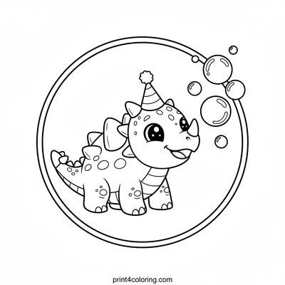Ankylosaurus's Bubble Bash! - free printable coloring page