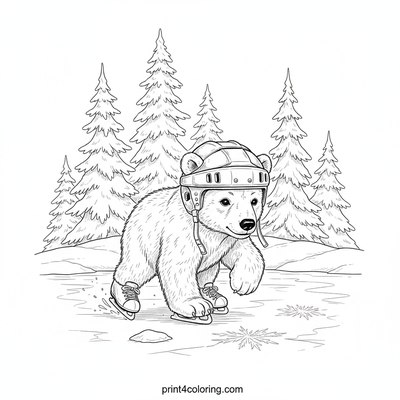 Arctic Cub's Wobbly First Skate Adventure - free printable coloring page