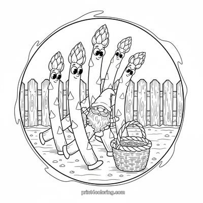 Asparagus Harvest Hustle - free printable coloring page