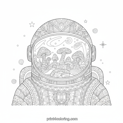 Zentangle Cosmos Explorer - free printable coloring page