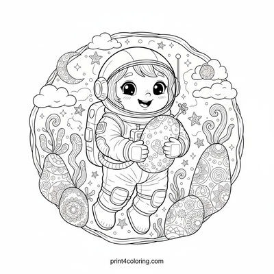 Zentangle Galaxy Adventure - free printable coloring page