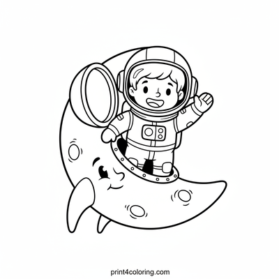 Astronaut's Friendly Moon Hello!