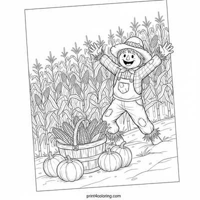 The Scarecrow's Bountiful Maize Field Harvest