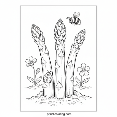 Garden Sprouts: Asparagus & Friends - free printable coloring page
