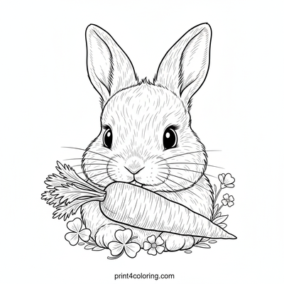 Baby Bunny's First Delicious Carrot - free printable coloring page