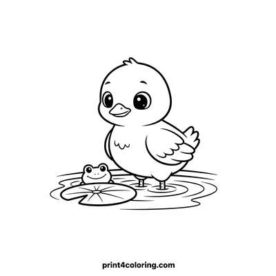 Baby Crane's First Splash - free printable coloring page