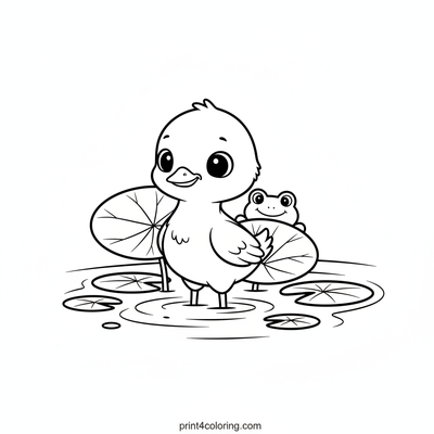 Curious Crane's Pond Adventure - free printable coloring page