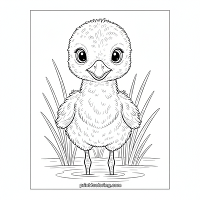 Wobbly Wonders: Baby Flamingo's First Steps - free printable coloring page