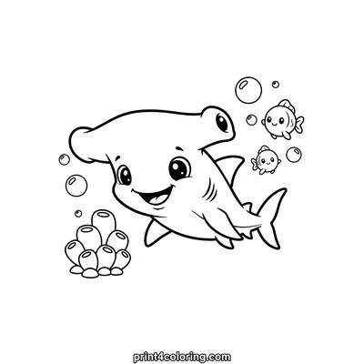 Baby Hammerhead's Ocean Adventure - free printable coloring page