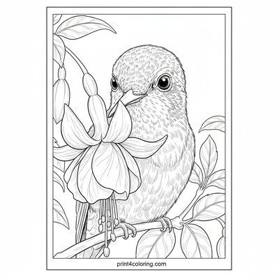 Tiny Hummer's Nectar Discovery - free printable coloring page