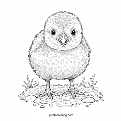 Tiny Steps, Big World: A Baby Kiwi's First Wobbly Adventure - free printable coloring page