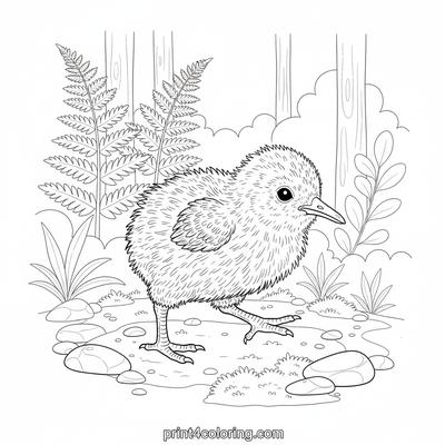 Tiny Kiwi's First Steps: A Wobbly Forest Adventure