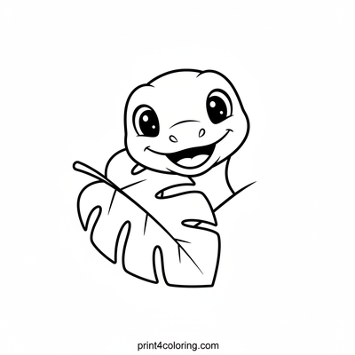 Peek-a-Boo Baby Komodo Dragon - free printable coloring page