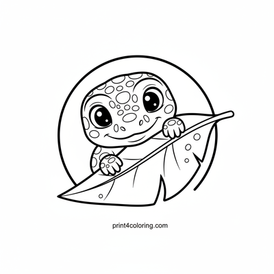 Baby Komodo's Leafy Peek-a-Boo Fun - free printable coloring page