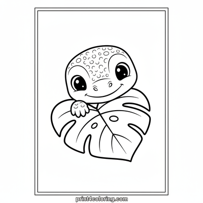 Baby Komodo's Leafy Peek-a-Boo Adventure - free printable coloring page