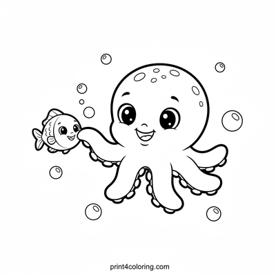 Baby Ollie's First Ocean Friend - free printable coloring page