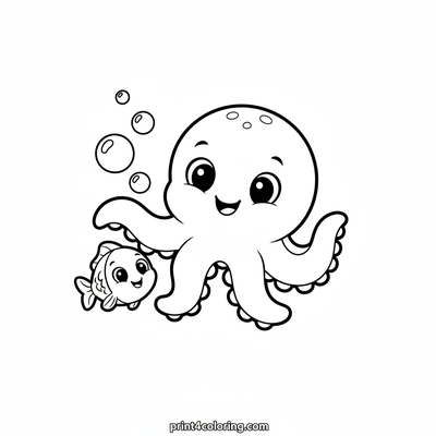 Ollie's First Underwater Friend - free printable coloring page