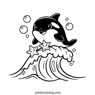 Joyful Baby Orca's Ocean Adventure - free printable coloring page