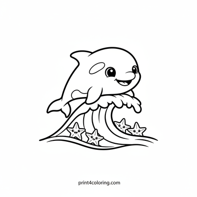 Baby Orca's Ocean Playtime - free printable coloring page
