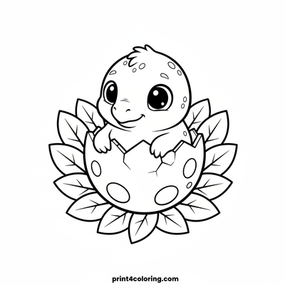 Cozy Baby Pterodactyl's First Peek - free printable coloring page