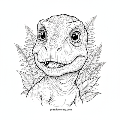 Baby Rex's Big Adventure: First Steps - free printable coloring page