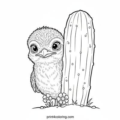 Curious Chick: Baby Roadrunner's Desert Debut - free printable coloring page