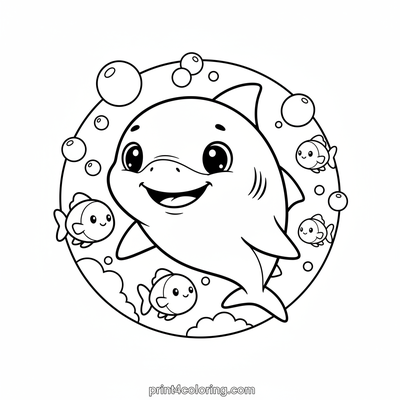 Baby Shark's Bubbly Ocean Explore - free printable coloring page