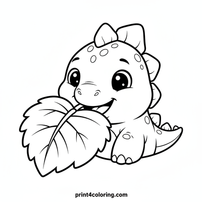 Little Stego's Leafy Lunch Adventure - free printable coloring page