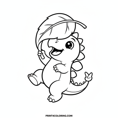 Little Stegosaurus's Leafy Feast