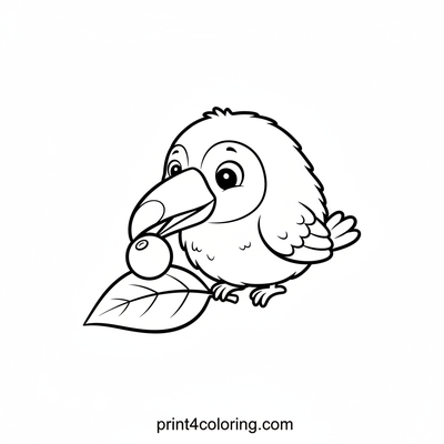 Baby Toucan's First Berry Bite - free printable coloring page
