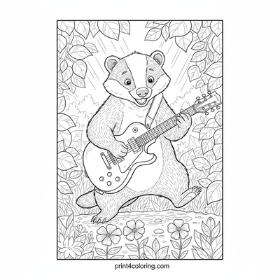 Badger's Backyard Rock Out - free printable coloring page