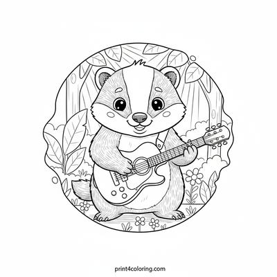 Badger's Backyard Blues - free printable coloring page