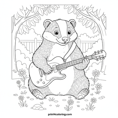 Badger's Backyard Blues Bash - free printable coloring page