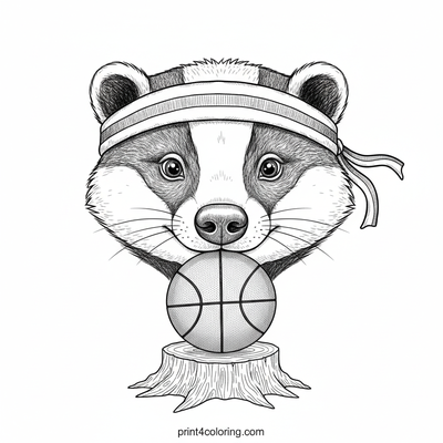 Badger's Ball Balance Act - free printable coloring page