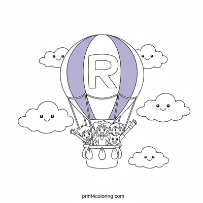 Team Rocket's High-Flying Balloon Adventure - free printable coloring page