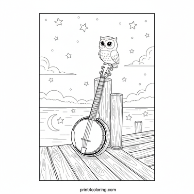 Music coloring page preview