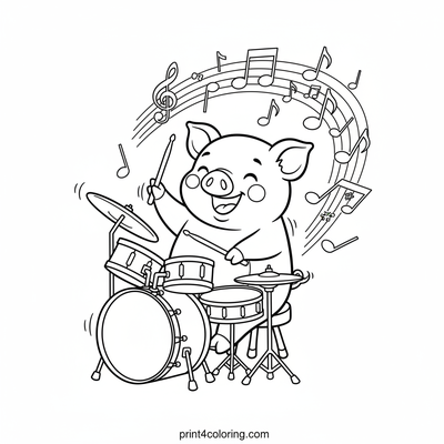 Piglet's Barnyard Beat - free printable coloring page