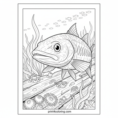 Barracuda's Sunken Sanctuary - free printable coloring page