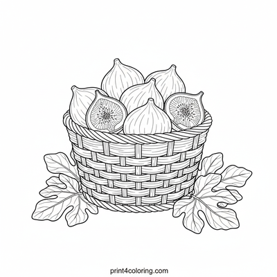 Garden Harvest Fig Basket - free printable coloring page