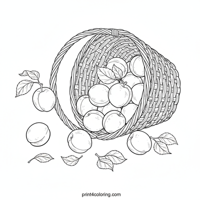 Golden Apricot Harvest Basket - free printable coloring page