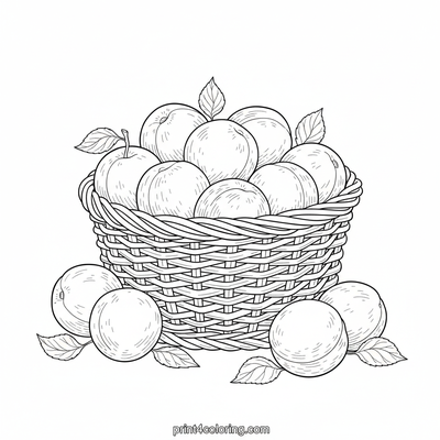 Golden Harvest Apricot Basket - free printable coloring page