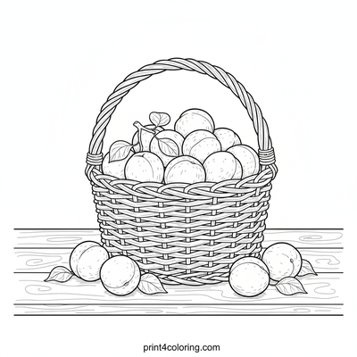 Golden Apricot Harvest Basket - free printable coloring page