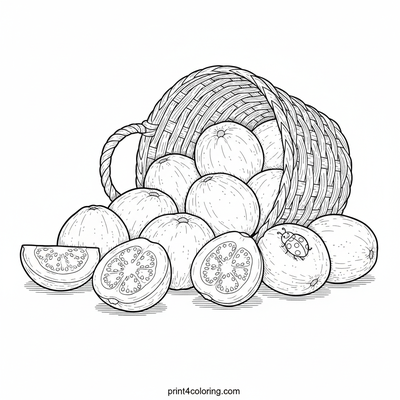 Sweet Guavas and a Tiny Visitor Coloring Page - free printable coloring page