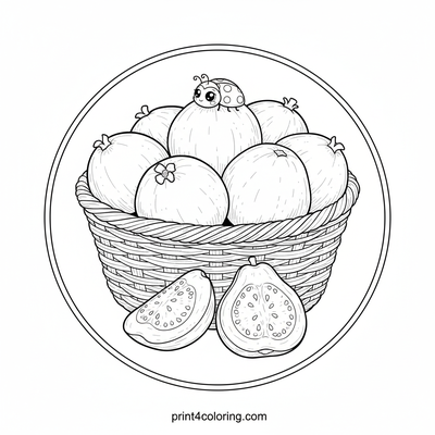Cozy Guava Harvest Basket - free printable coloring page