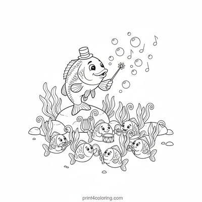 Maestro Bass's Underwater Symphony - free printable coloring page