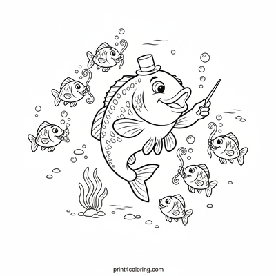 Maestro Bass's Ocean Orchestra - free printable coloring page