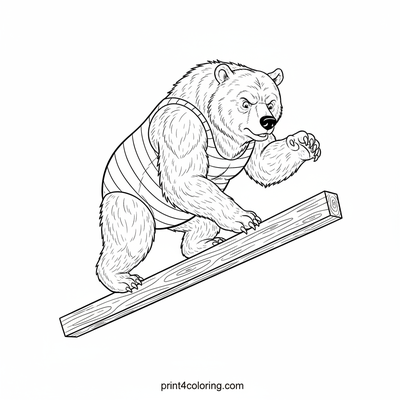 Barnaby Bear's Big Balance Act - free printable coloring page